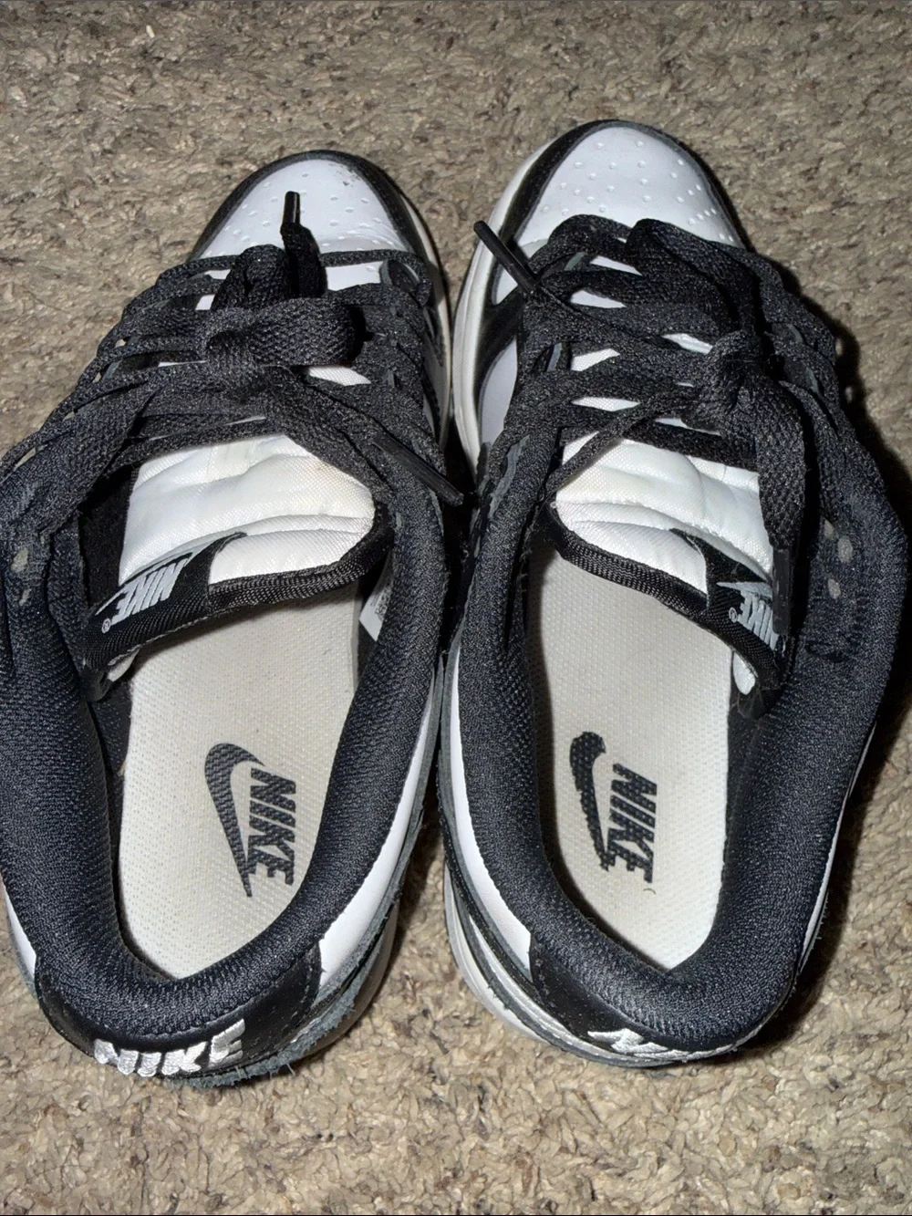 Nike Kids Two-Tone Black and White Low-Top Sneakers